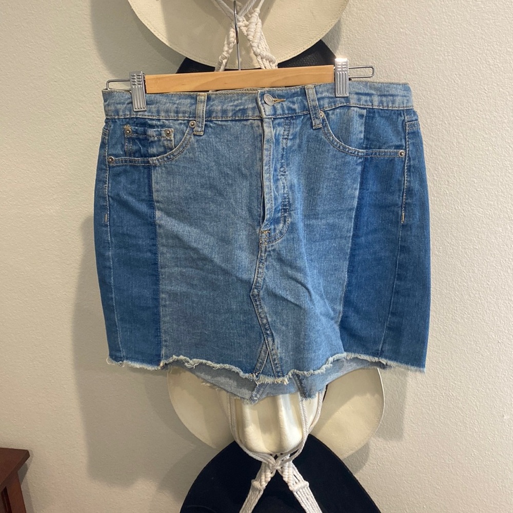 Denim mini skirt
